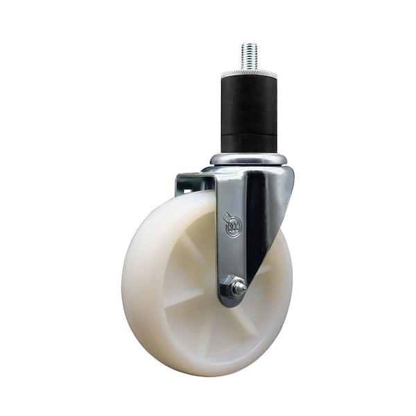5'' SS Nylon Wheel Swivel 1-3/4'' Expanding Stem Caster